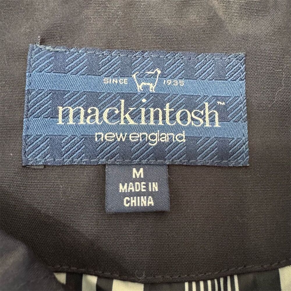 Mackintosh New England Blue Hooded Rain Coat Jacket Size Medium - Picture 13 of 15